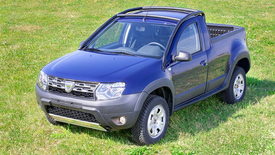 Dacia exibiu nesta terça-feira (7) sua picape baseada no Duster | <a href="https://beta-develop.quatrorodas.abril.com.br/noticias/fabricantes/dacia-oficializa-duster-picape-805080.shtml" rel="migration">Leia mais</a>