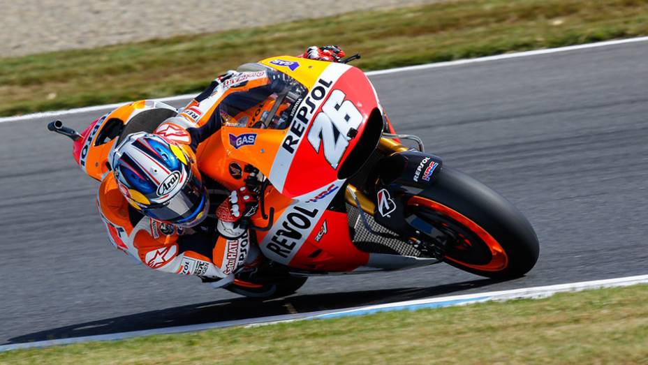 Dani Pedrosa completou o dia no quarto lugar | <a href="https://beta-develop.quatrorodas.abril.com.br/moto/noticias/motogp-dovizioso-mais-rapido-motegi-805474.shtml" rel="migration">Leia mais</a>