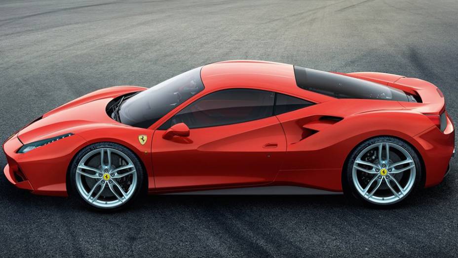 O modelo, que sucede a 458 Itália, tem novo pacote aerodinâmico, mais refinado, e o motor, de 3.9 litros V8 é biturbo o que resulta em 670 cv | <a href="https://beta-develop.quatrorodas.abril.com.br/noticias/saloes/genebra-2015/ferrari-lanca-488-gtb-motor-v8-biturbo-83" rel="migration"></a>