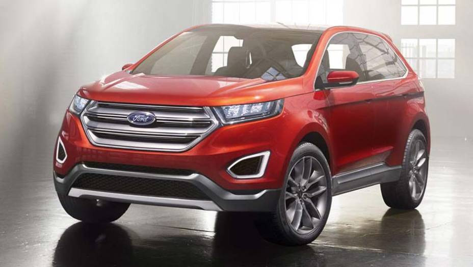 Hyundai Santa Fe, é você? O Edge Concept traz um visual frontal bastante parecido com o SUV sul-coreano | <a href="https://beta-develop.quatrorodas.abril.com.br/noticias/saloes/los-angeles-2013/ford-apresenta-edge-concept-760730.shtml" rel="migration">Leia mais</a>