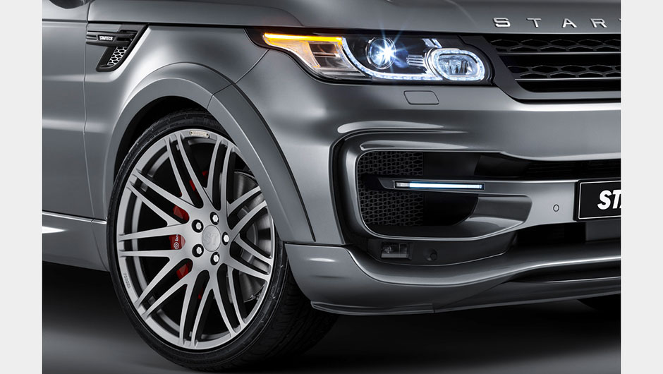 A novidade para o carro brit&acirc;nico lhe acrescentou mais de cinco cent&iacute;metros de largura. | <a href="https://beta-develop.quatrorodas.abril.com.br/noticias/saloes/genebra-2014/brabus-mostrara-range-rover-sport-startech-genebra-774767.shtml" rel="migration">Leia mais</a>