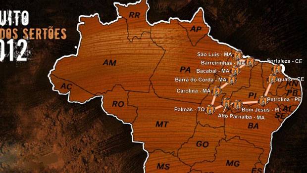 Veja o roteiro do Sertões 2012