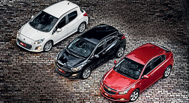 Peugeot 308 x Hyundai i30 x Chevrolet Cruze