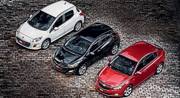 Peugeot 308 x Hyundai i30 x Chevrolet Cruze