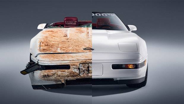 Chevrolet mostra Corvette restaurado após acidente em museu