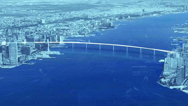 Projeto prevê construção de ponte de 1,6 km para pedestres e ciclistas em Nova York