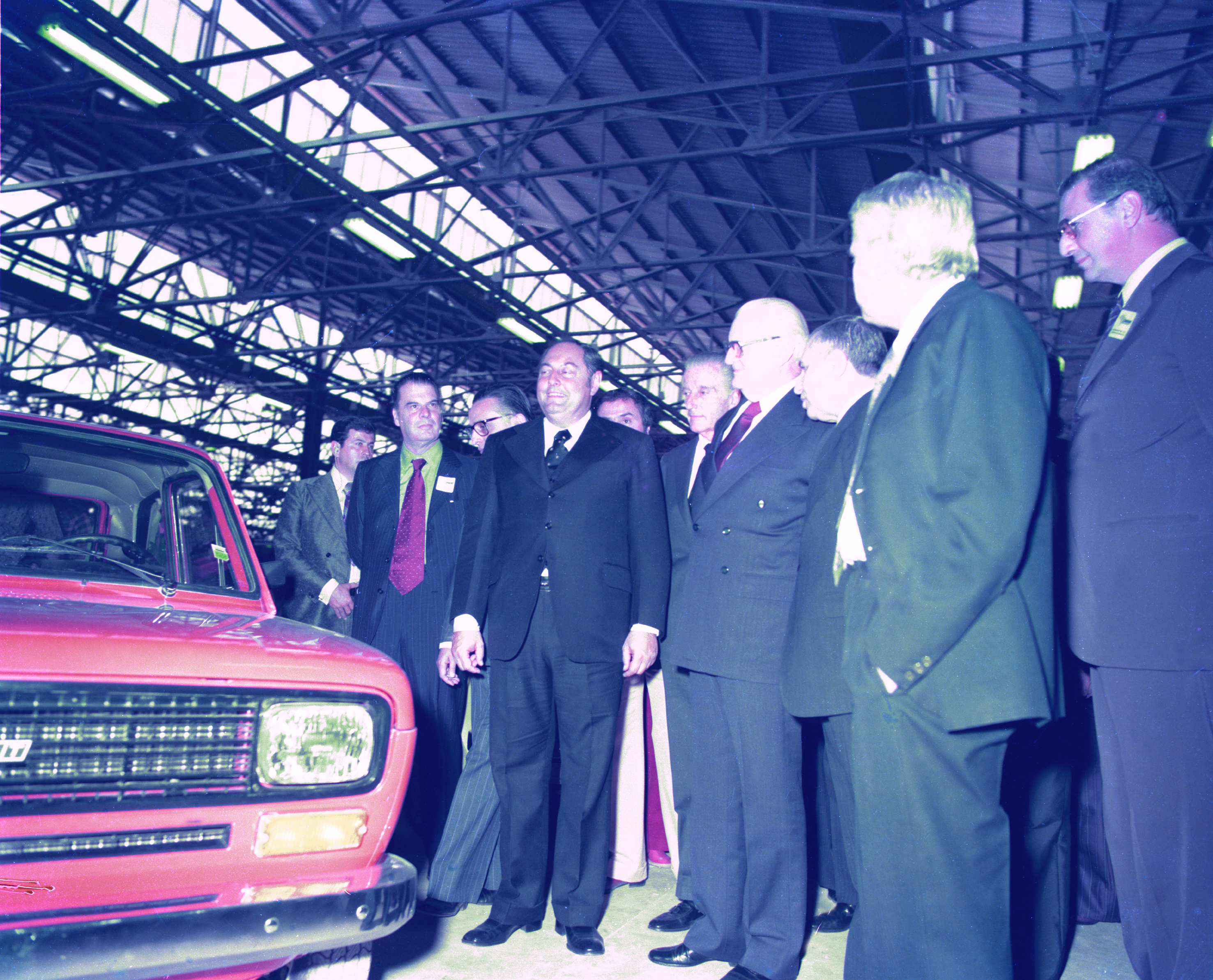 O ent&atilde;o presidente Ernesto Geisel na inaugura&ccedil;&atilde;o da f&aacute;brica da Fiat, em 1976