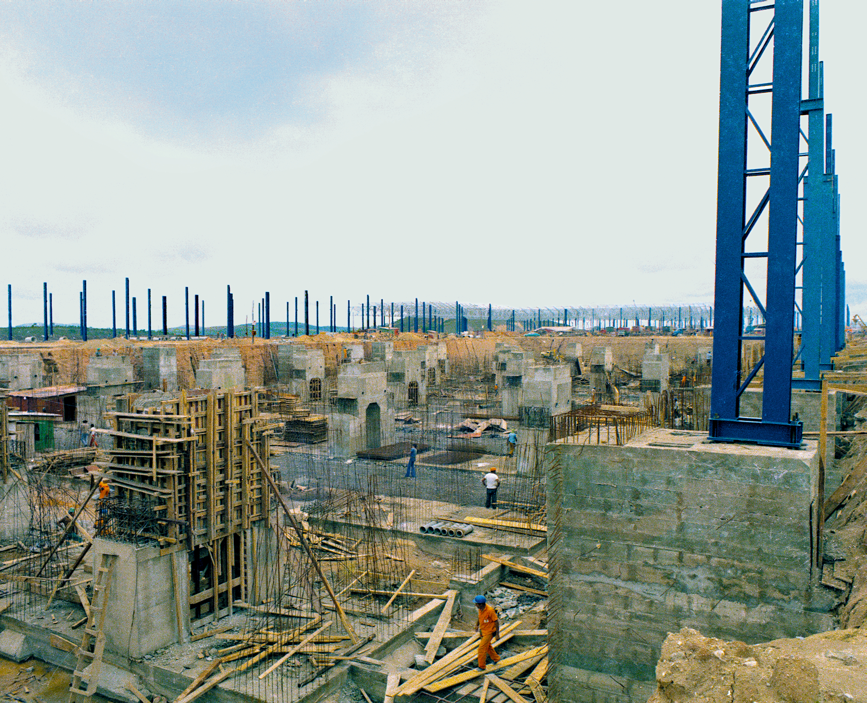 Constru&ccedil;&atilde;o da f&aacute;brica da Fiat em Betim, nos anos 1970