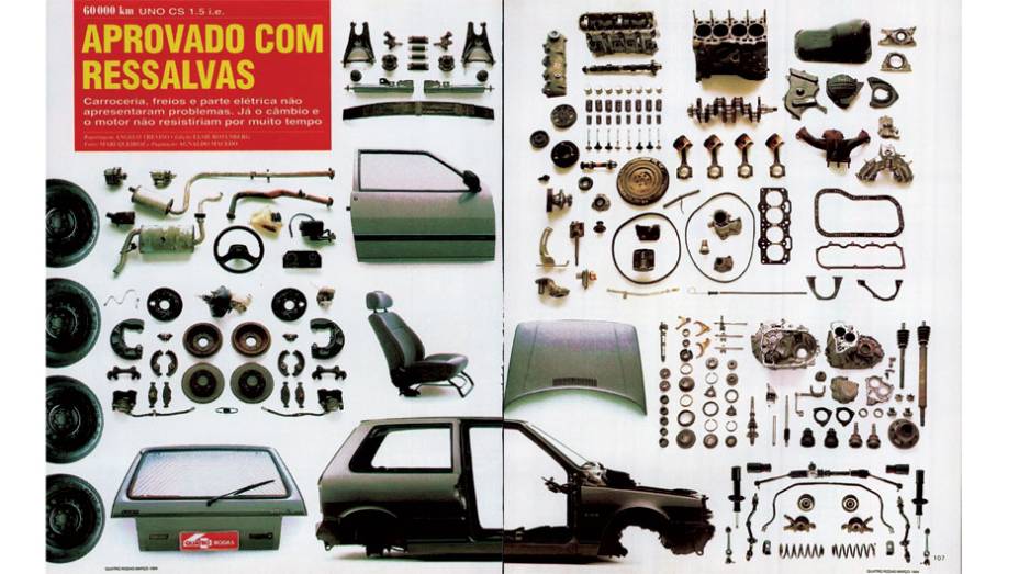 Fiat Uno: carroceria, freios e parte elétrica não tiveram problemas, mas câmbio e motor abriram o bico | <a href="https://beta-develop.quatrorodas.abril.com.br/acervodigital/home.aspx?edicao=404&pg=107" rel="migration">Leia mais</a>