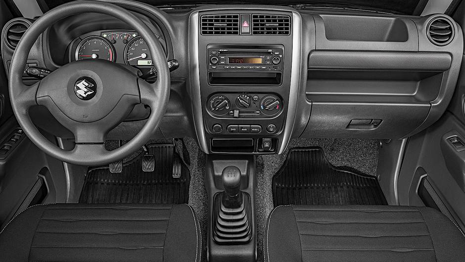 Painel tem simplicidade de carro básico e acabamento idem. Luxo não é seu forte | <a href="https://beta-develop.quatrorodas.abril.com.br/carros/testes/suzuki-jimny-737775.shtml" rel="migration">Leia mais</a> Painel tem simplicidade de carro básico e acabamento idem. Luxo não é seu forte | <a href="https://beta-develop.quatrorodas.abril.com.br/carros/testes/suzuki-jimny-737775.shtml" rel="migration">Leia mais</a>