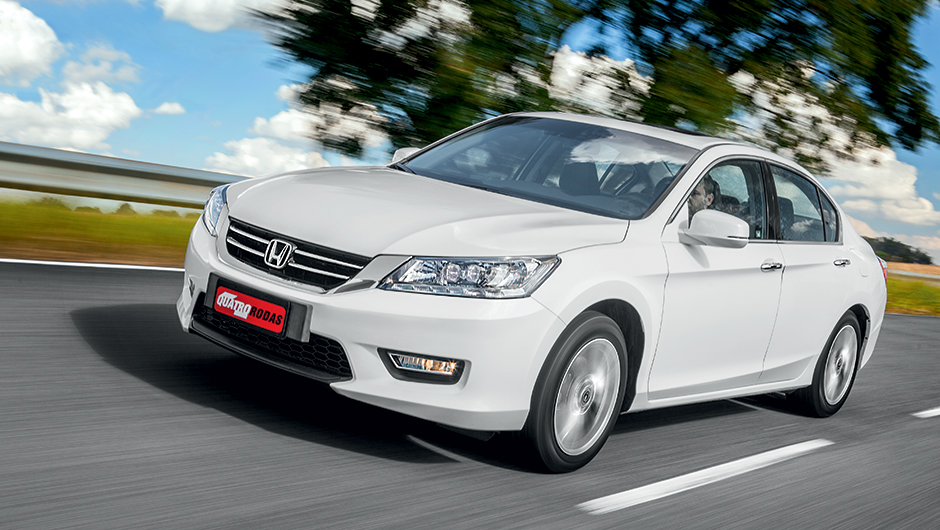 Aerodin&acirc;mica foi aperfei&ccedil;oada para reduzir o consumo | <a href="https://beta-develop.quatrorodas.abril.com.br/carros/testes/honda-accord-748896.shtml" rel="migration">Leia mais</a>