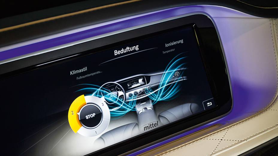 Ar da cabine &eacute; purificado e pode receber uma dose de perfume | <a href="https://beta-develop.quatrorodas.abril.com.br/carros/impressoes/mercedes-benz-s-500-754978.shtml" rel="migration">Leia mais</a>
