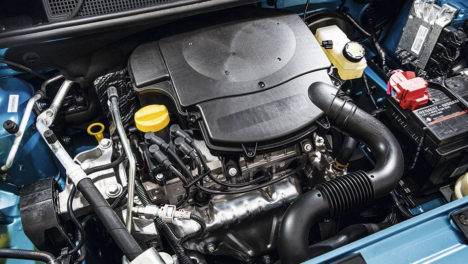 Motor 1.6 8V gera 106 cv de pot&ecirc;ncia com etanol | <a href="https://beta-develop.quatrorodas.abril.com.br/carros/testes/renault-sandero-797579.shtml" rel="migration">Leia mais</a>