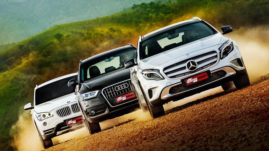 Cada qual com sua receita própria, os SUVs apresentam suas armas | <a href="https://beta-develop.quatrorodas.abril.com.br/carros/comparativos/audi-q3-x-bmw-x1-x-mercedes-gla-816140.shtml" target="_blank" rel="migration">Leia mais</a>