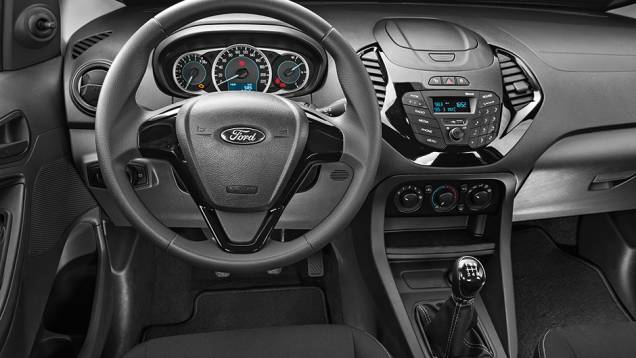 Vers&atilde;o de entrada SE tem suporte para smartphone | <a href="https://beta-develop.quatrorodas.abril.com.br/carros/testes/ford-ka-1-0-824120.shtml" target="_blank" rel="migration">Leia mais</a>