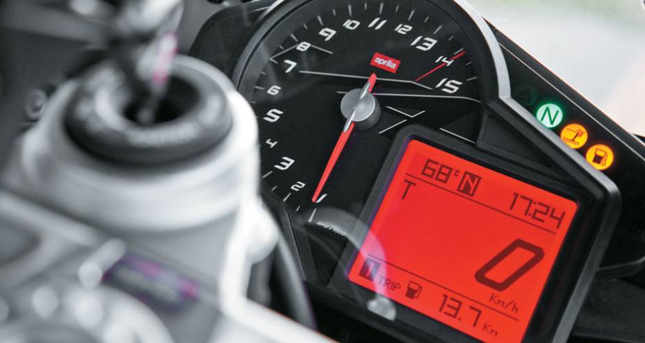 Painel com boa leitura, de fundo vermelho Painel com boa leitura, de fundo vermelho