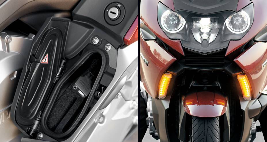 Porta-luvas é muito útil | Faróis se adaptam à inclinação da moto Porta-luvas é muito útil | Faróis se adaptam à inclinação da moto