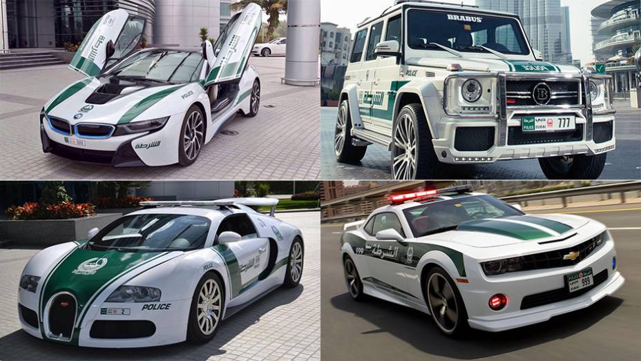 &Eacute; pura ostenta&ccedil;&atilde;o! Vamos relembrar quais s&atilde;o os carr&otilde;es que comp&otilde;em a frota da Pol&iacute;cia de Dubai atualmente?