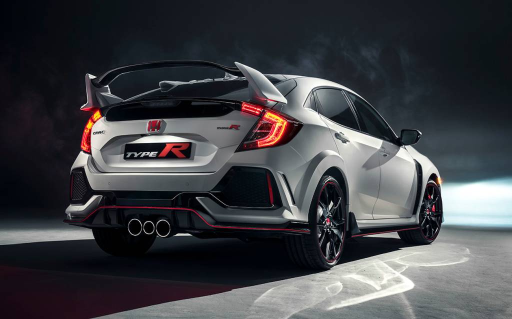 Honda Civic Type R Asa traseira enorme é uma marca registrada do Type R
