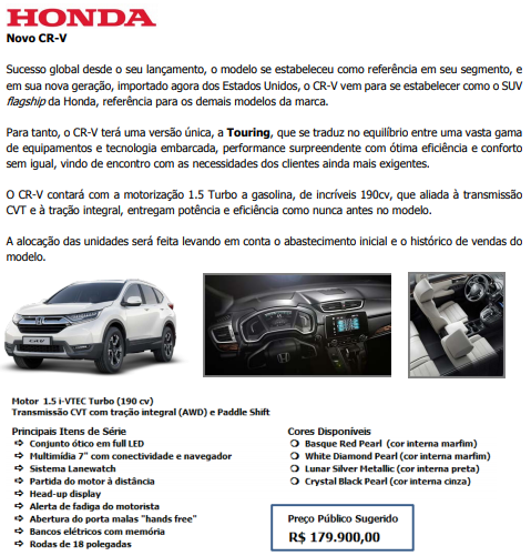 honda cr-v 2018