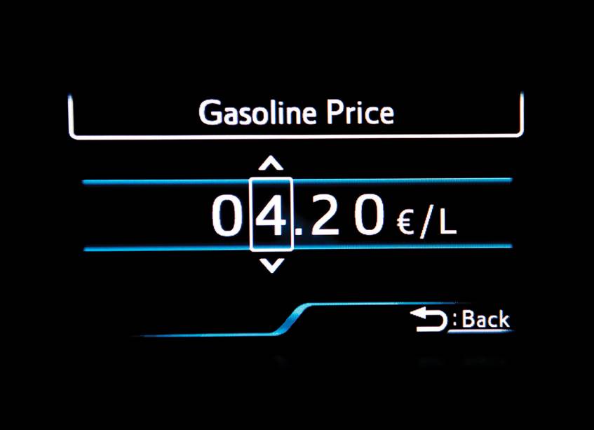 O Prius calcula tudo pra você. É só informar a ele o preço do litro da gasolina