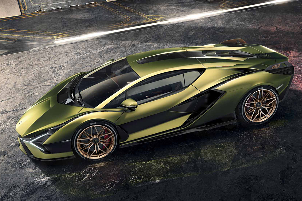 Lamborghini Sián Lamborghini Sián verde visto de lado