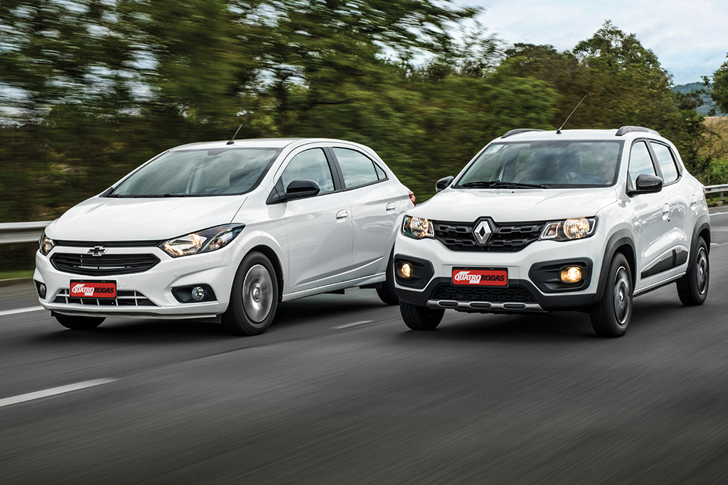 Comparativo Chevrolet Joy x Renault Kwid Comparativo: Chevrolet Joy e Renault Kwid, portas de entrada de R$ 45.000