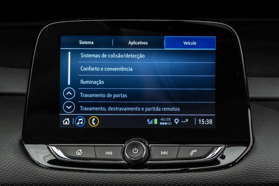 Menu de configurações é dividido em três abas Menu de configurações é dividido em três abas