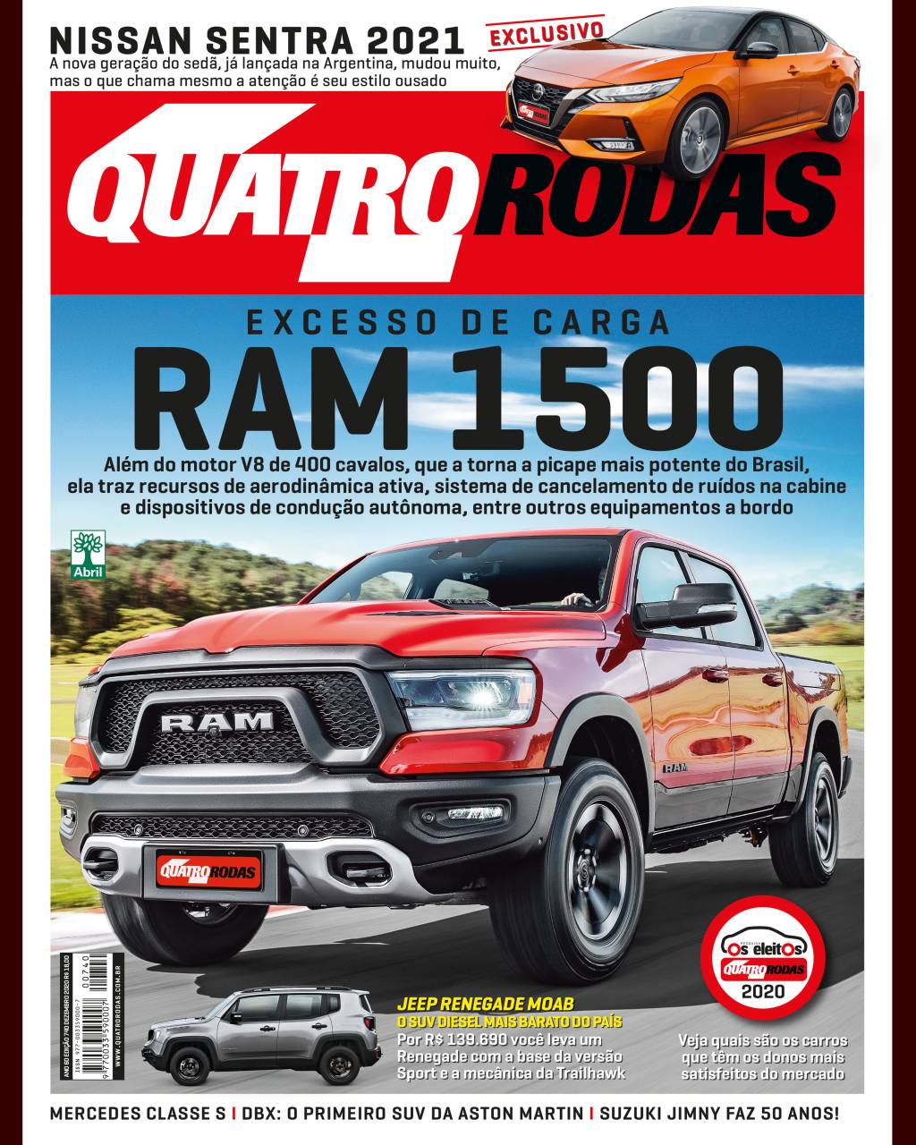 Capa Quatro Rodas edição de dezembro 740 Os eleitos 2020: VW Up! e Polo são os hatches com donos mais satisfeitos
