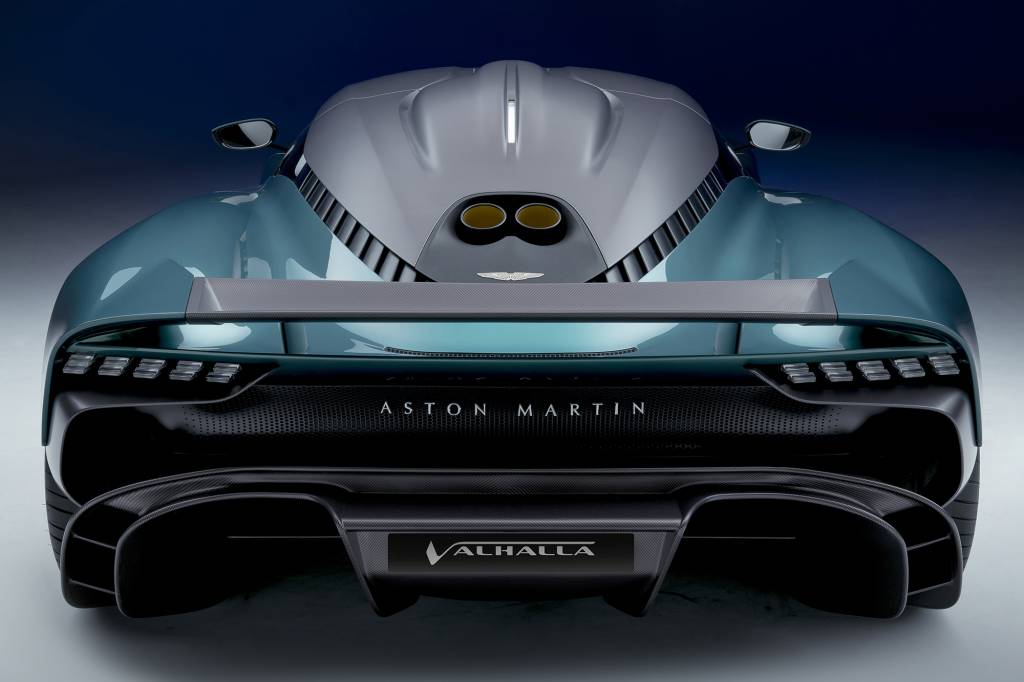 ASTON MARTIN VALHALLA 4 Aston Martin Valhalla verde visto por trás