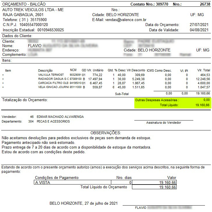 Auto Trek BH Segundo engenheiro mecânico consultado por QUATRO RODAS, conserto poderia ser realizado por 1/3 do que cobrou a mineira Auto Trek