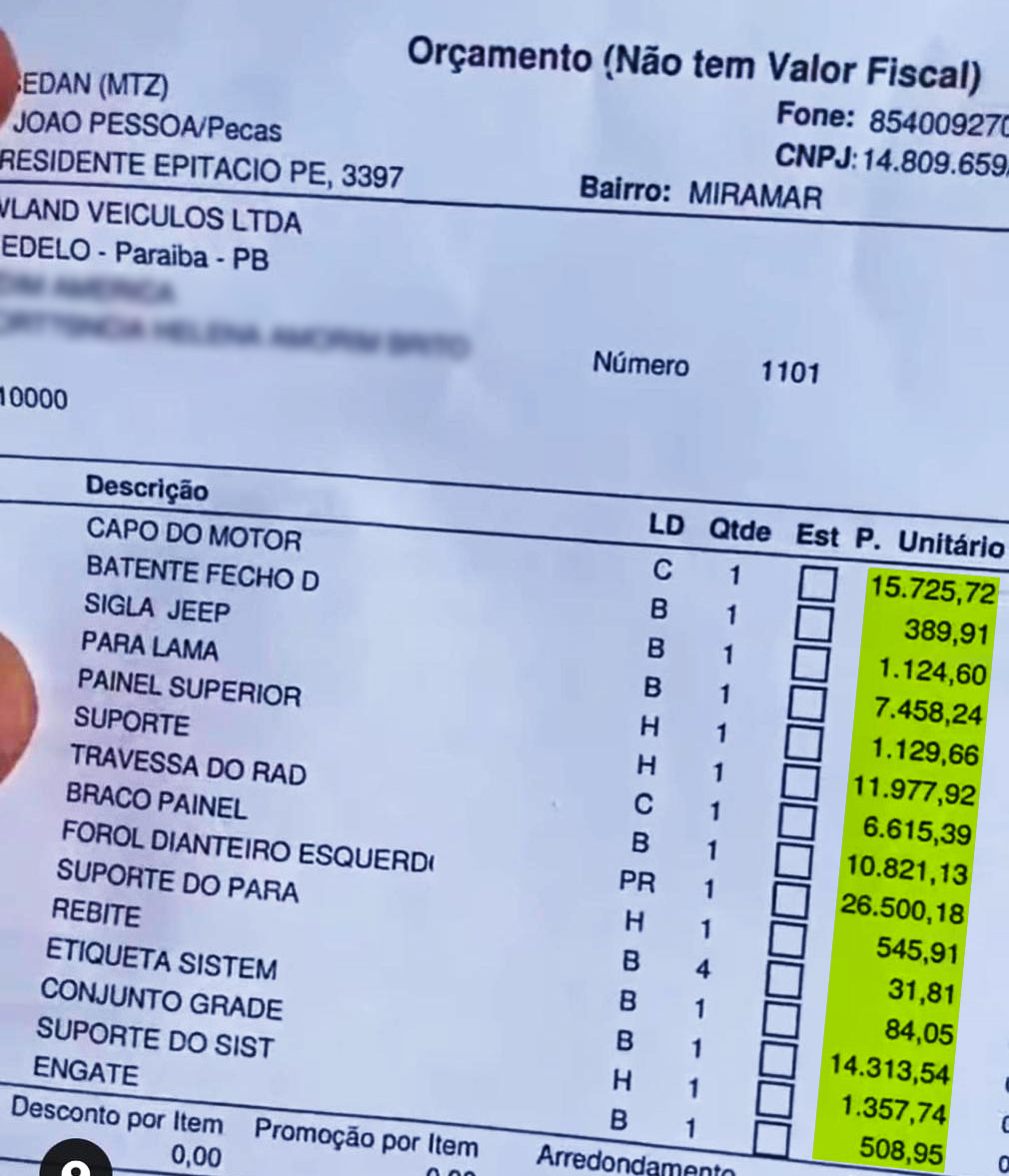 Jeep Joao Pessoa ...de João Pessoa (PB), a conta é de R$ 98.140,18