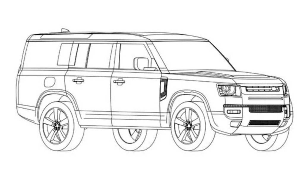 Patentes revelam novo Land Rover Defender 130 com 8 lugares