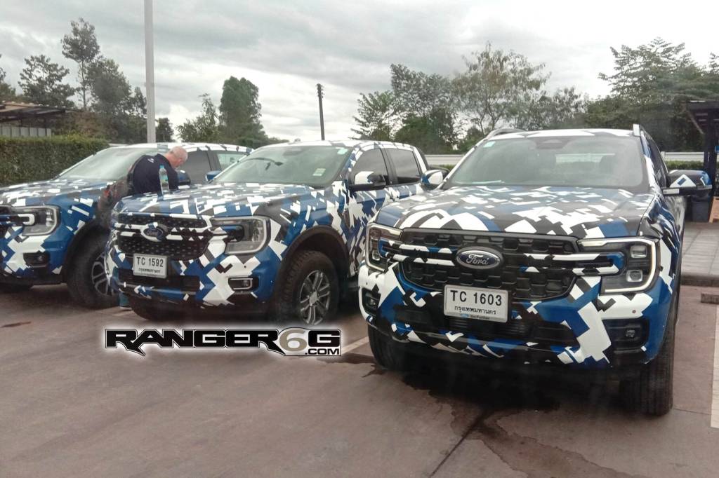 Nova geração da Ford Ranger é flagrada em três versões na Tailândia