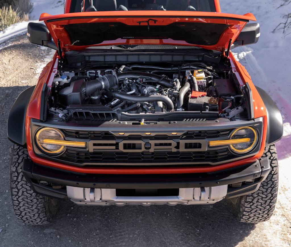2022 Bronco Raptor Exterior Preproduction model with available equipment shown. Available Summer 2022