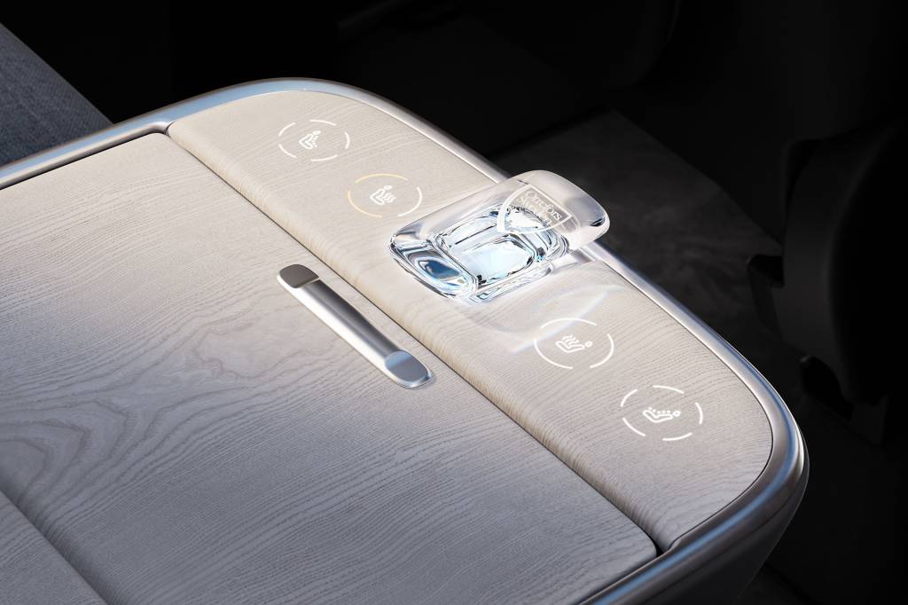 Volvo EX90 Excellence Seletor em cristal lembra o câmbio do XC90