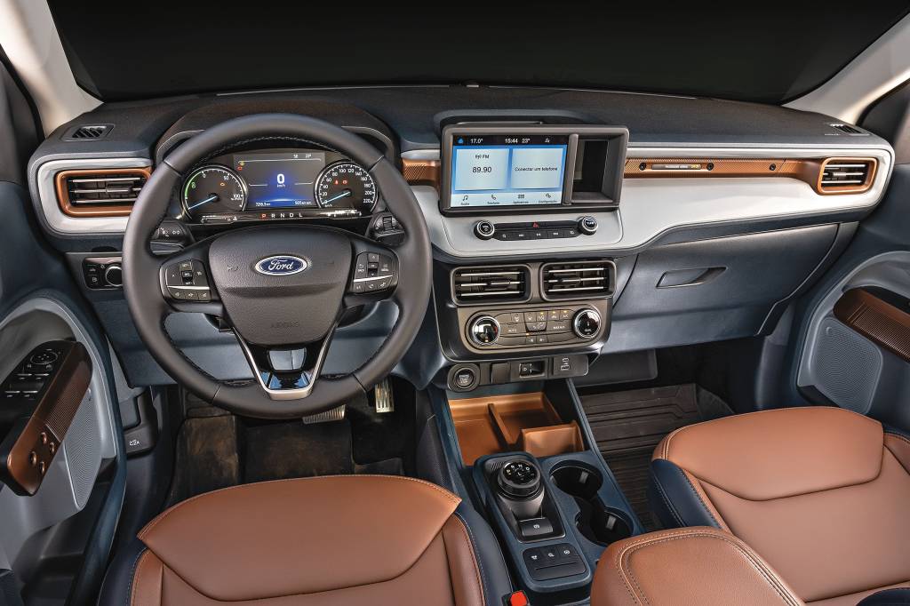 Comparativo Honda Civic Ford Maverick (2) Painel da Ford Maverick Hybrid