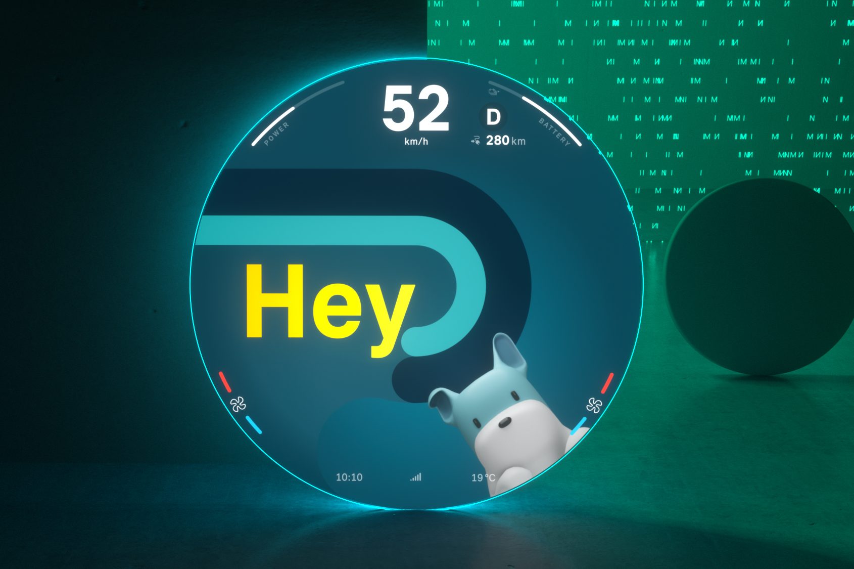 Spike, o c&atilde;o virtual, tem senso de humor ingl&ecirc;s e promete conversas fluidas com o motorista