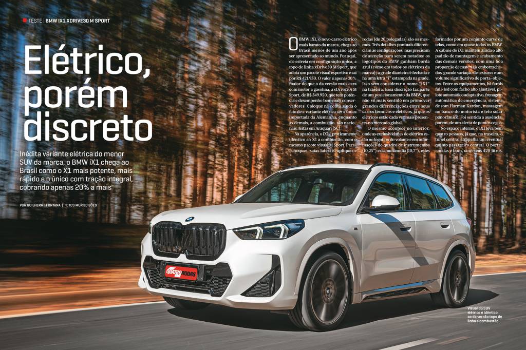 Inédito BMW iX1 chega ao Brasil como o X1 mais potente, mais rápido e o único com tração integral, cobrando apenas 20% a mais