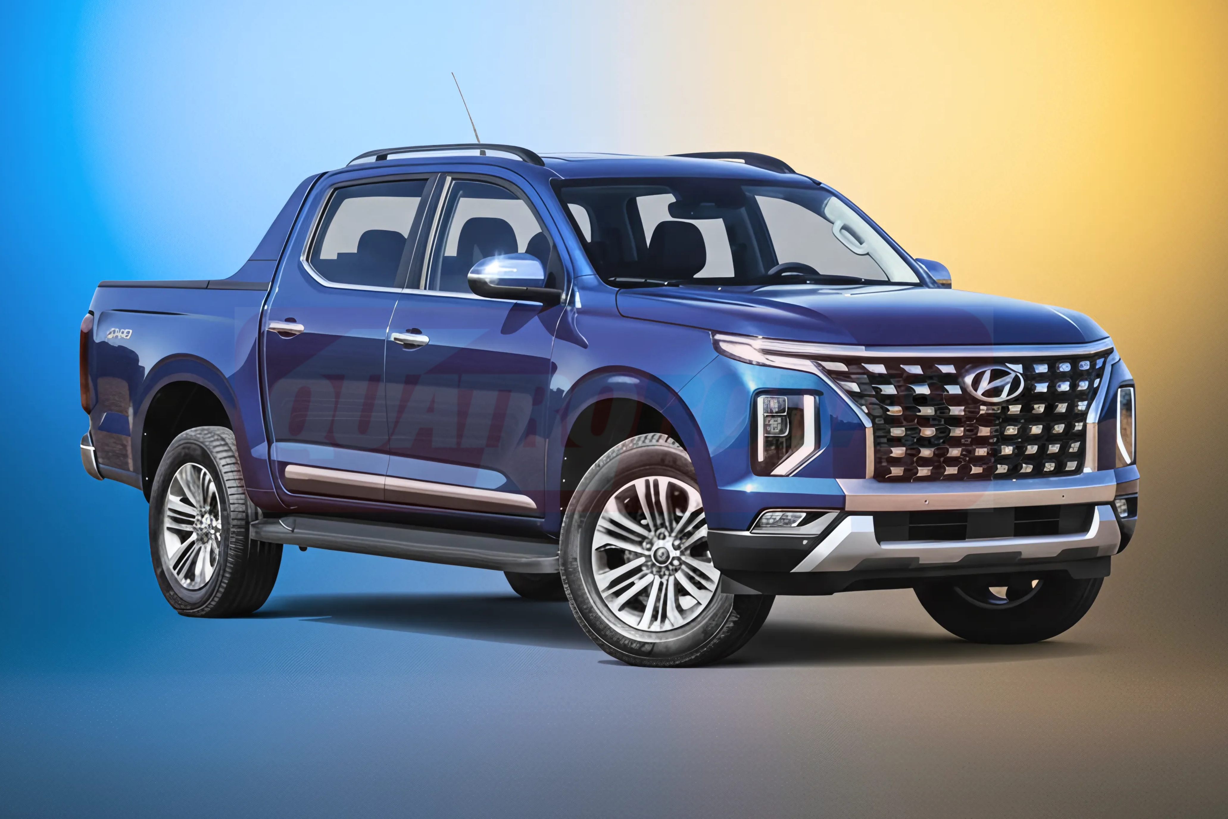 Ilustra&ccedil;&atilde;o de como seria uma picape m&eacute;dia da Hyundai