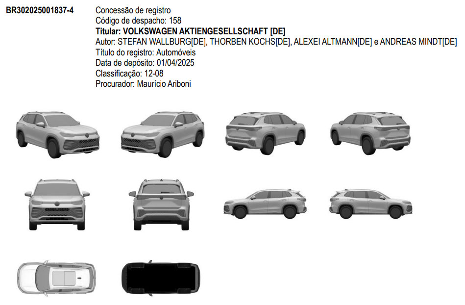 Volkswagen Tiguan 2027 &eacute; registrado no Brasil
