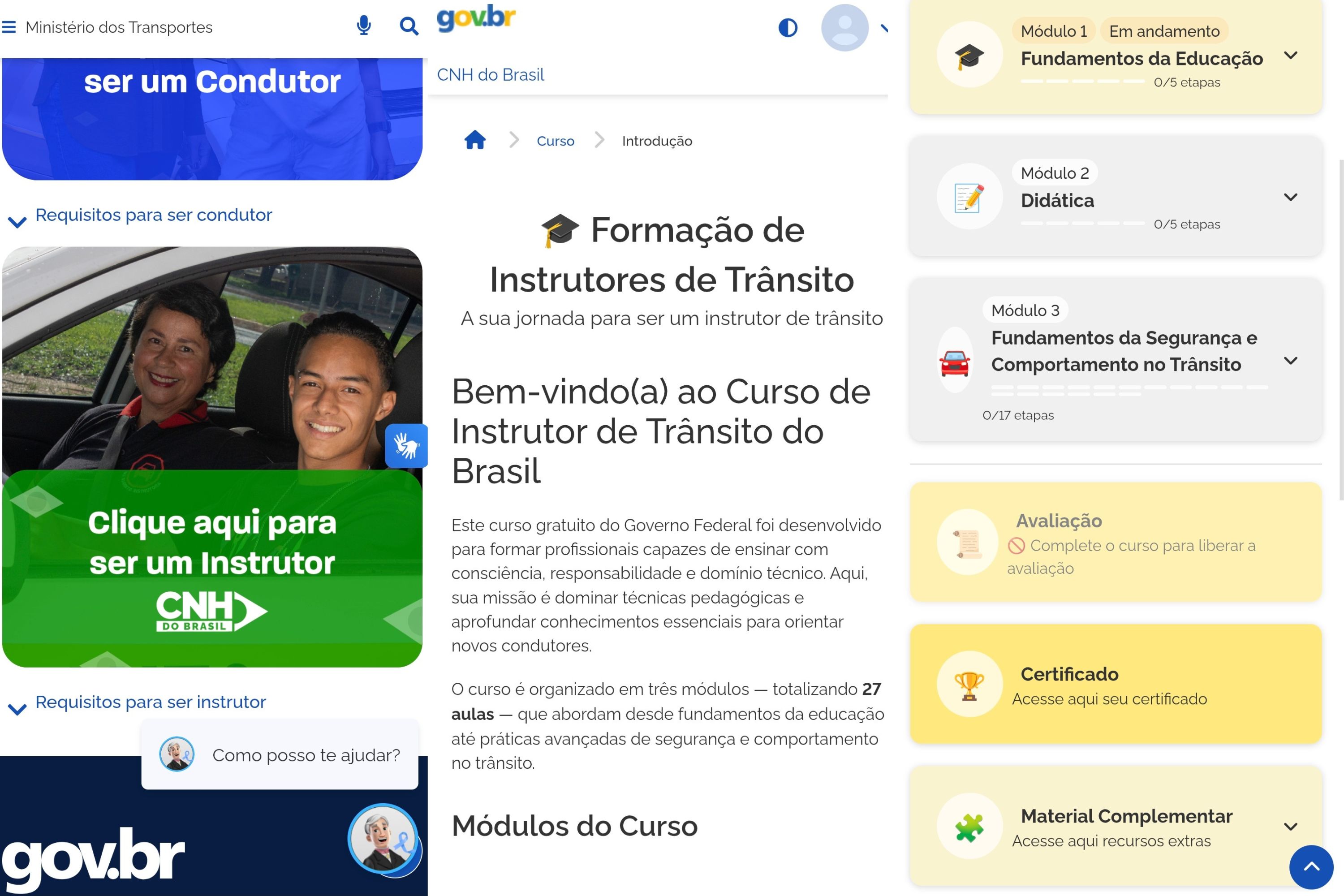 Curso de instrutor de tr&acirc;nsito