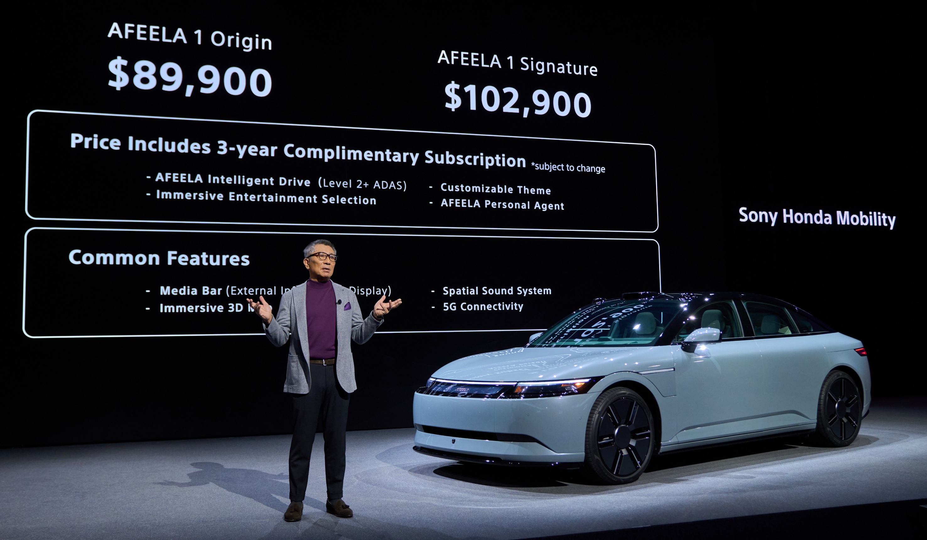 Apresenta&ccedil;&atilde;o do Afeela 1 durante a CES 2025